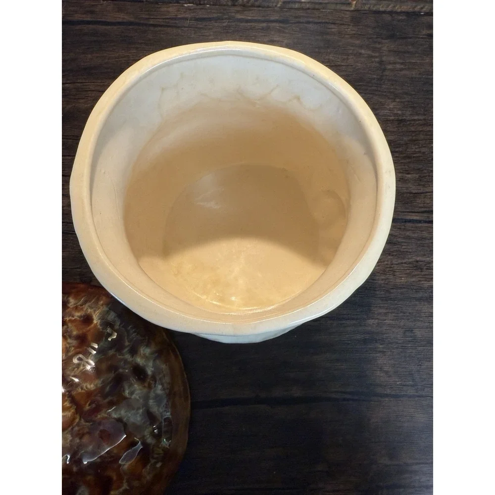 Vintage Ceramic Mushroom Canister 9 1/2 height, with lid Heavy